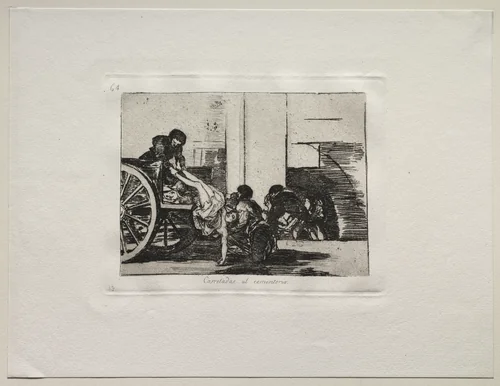 The Horrors of War: Cartloads to the Cemetery by Francisco de Goya, print, 1810-1820