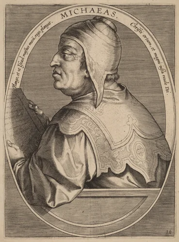 Michaeas by Theodor Galle; Jan van der Straet, print, 1613