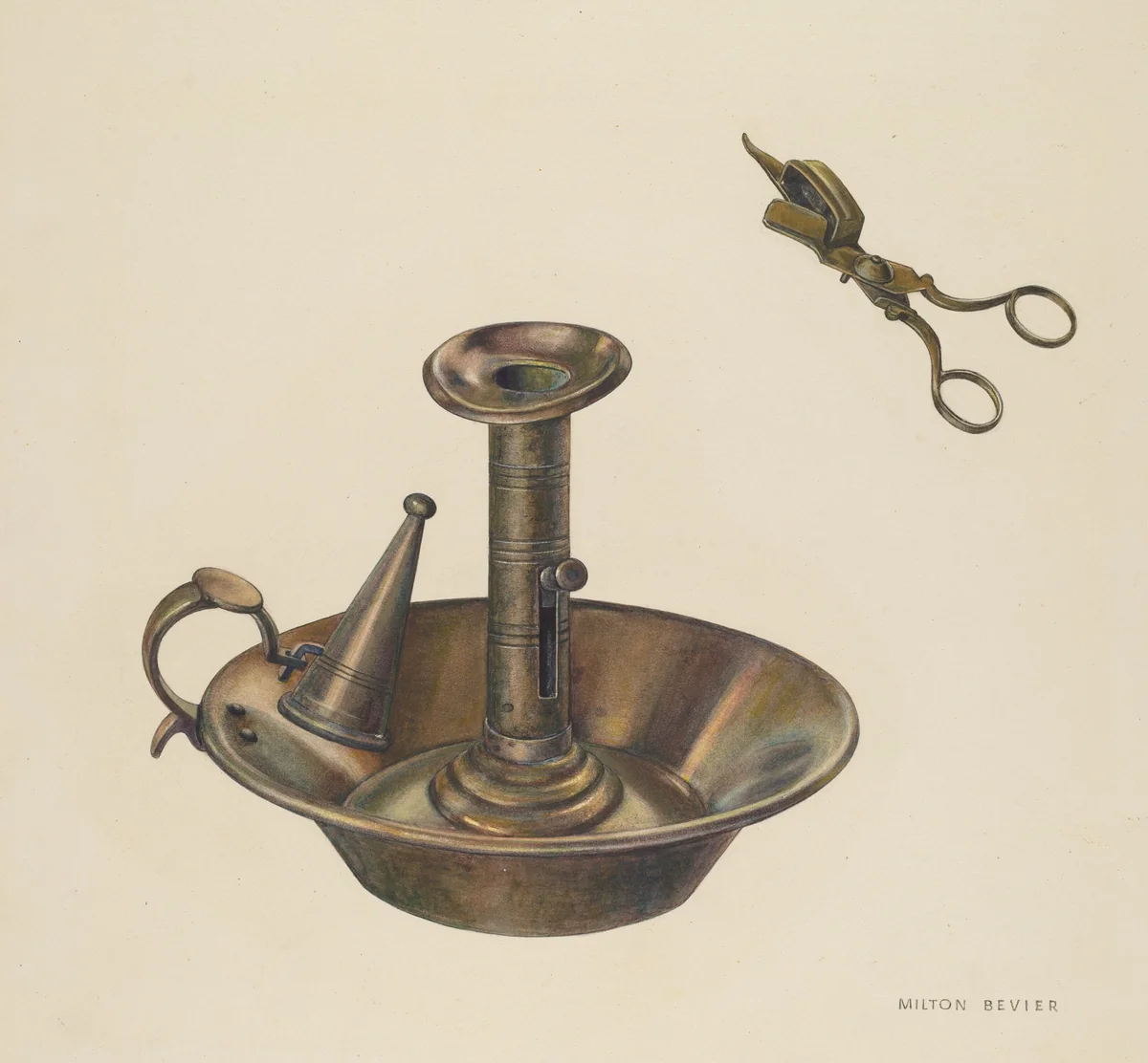 Candlestick by Milton Bevier, index of american design, 1935-1942