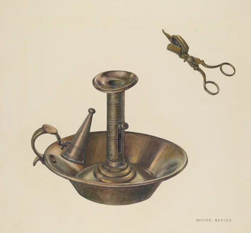 Candlestick by Milton Bevier, index of american design, 1935-1942