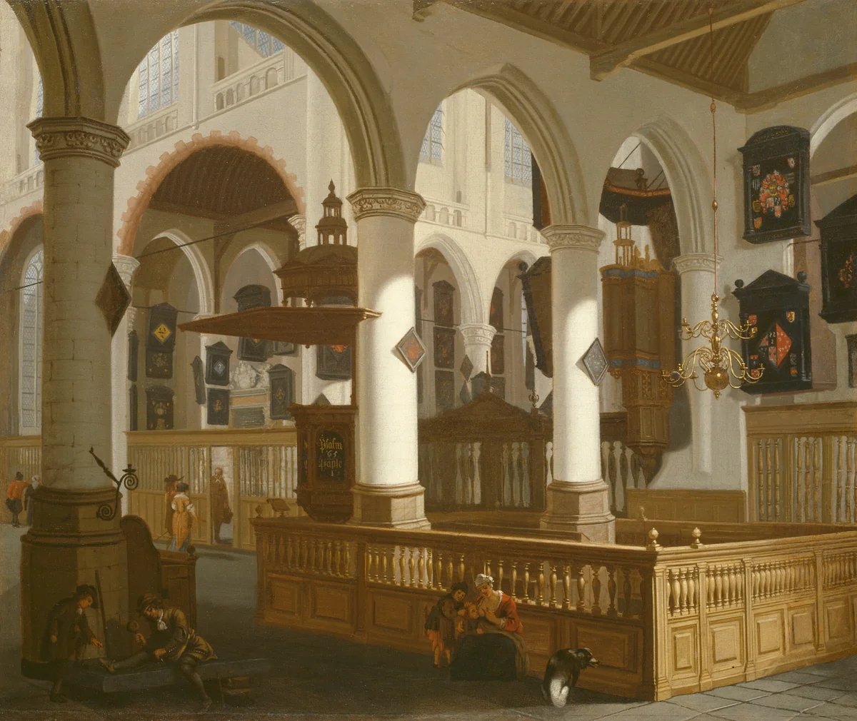 The Oude Kerk, Delft by Cornelis de Man, painting, 1660-1670