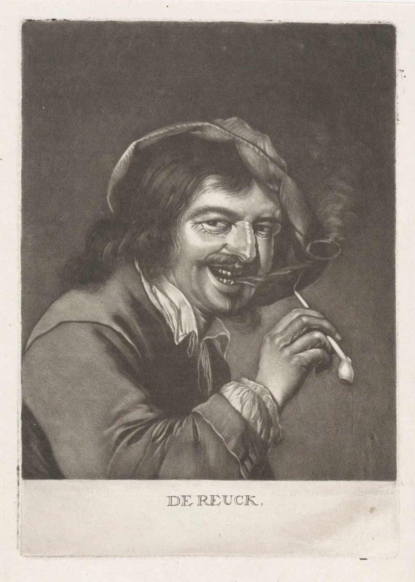 Man met een pijp (de Reuk) by anonymous, print, 1660-1800