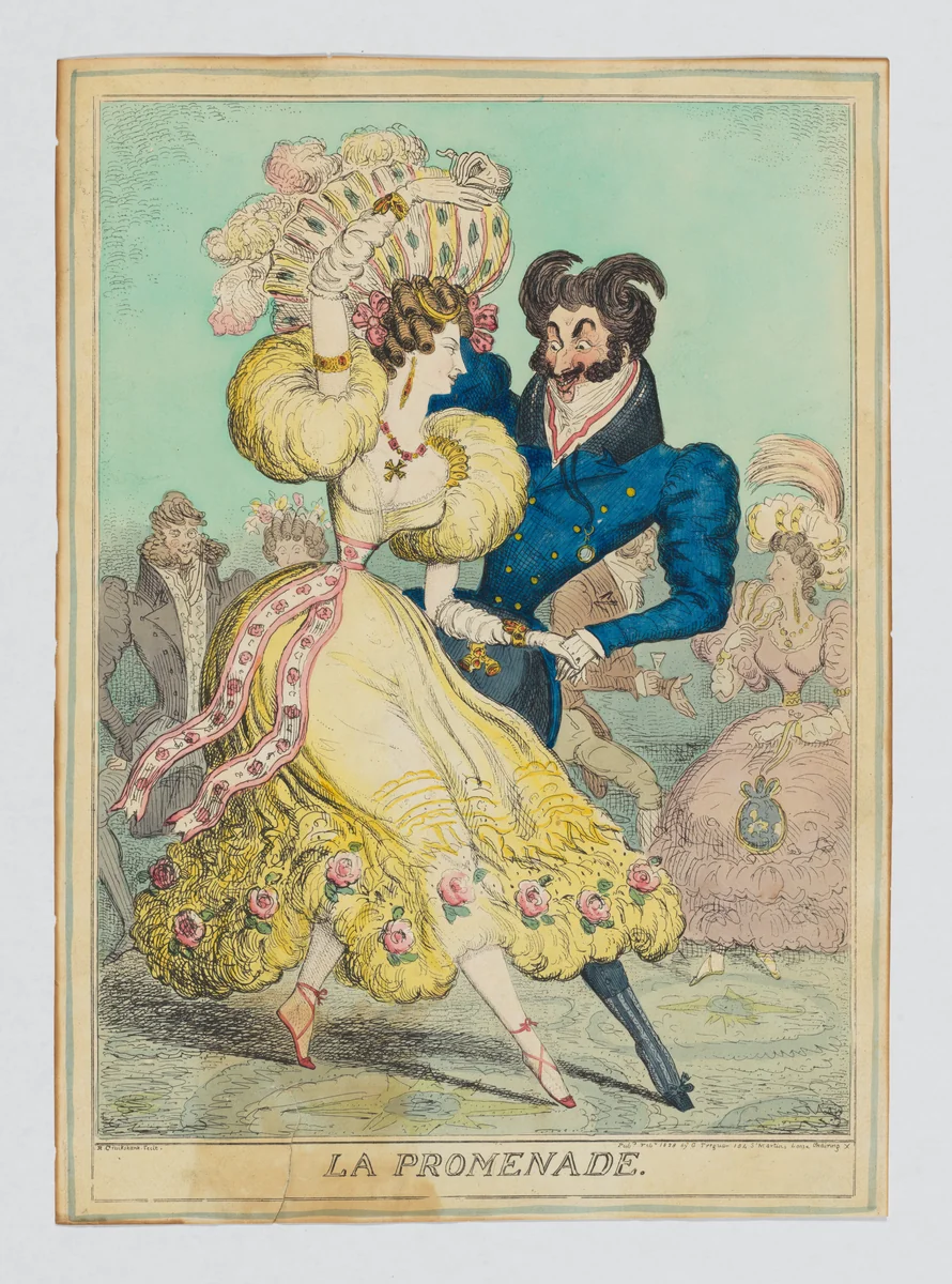La Promenade by Isaac Robert Cruikshank, print, 1828