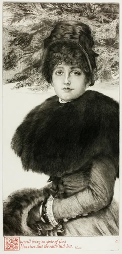 A Walk in the Snow by James Tissot, print, 1880