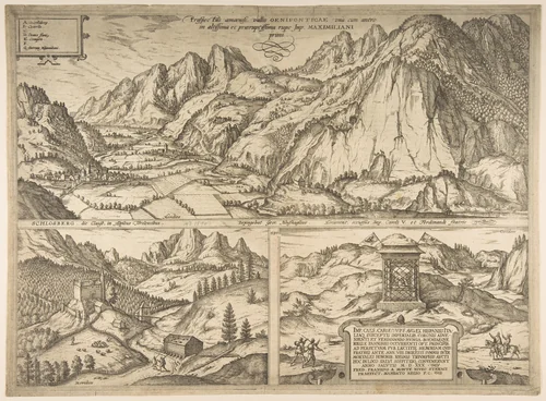 The Inn Valley from the series Civitates Orbis Terrarum, vol. V, plate 59 by Simon Novellanus, print, 1590