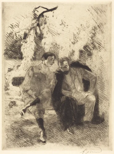 Confidences by Albert Besnard, print, 1900