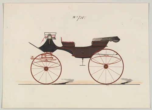 Design for Vis-à-vis, no. 710 by Brewster & Co., drawing, 1850-1870