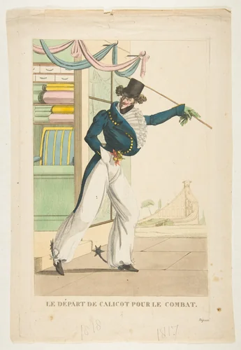 Le Départ de Calicot Pour le Combat by anonymous, print, 1817-1818