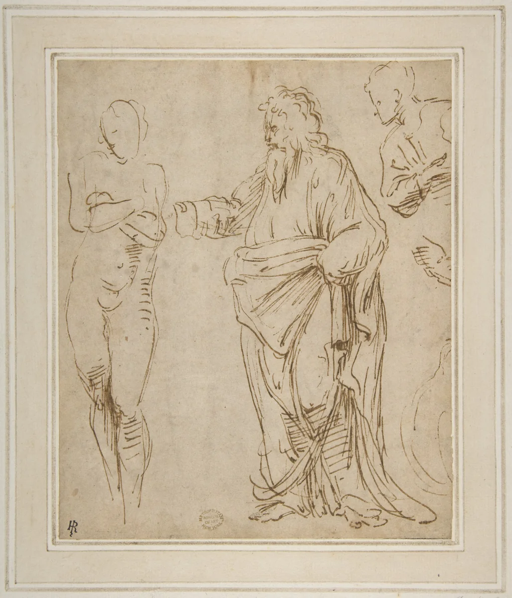 Creation of Eve by Vincenzo Tamagni, drawing, 1517-1520