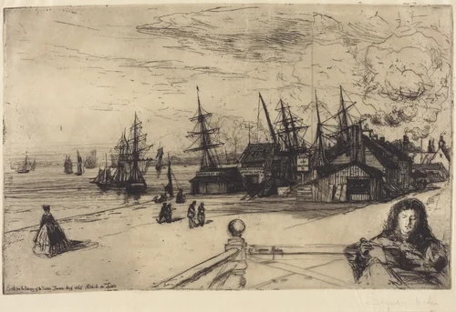 Yacht Tavern, Erith by Francis Seymour-Haden, print, 1865