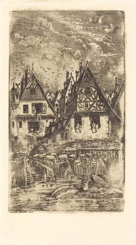 Entrée du Village by Rodolphe Bresdin, print, 1866