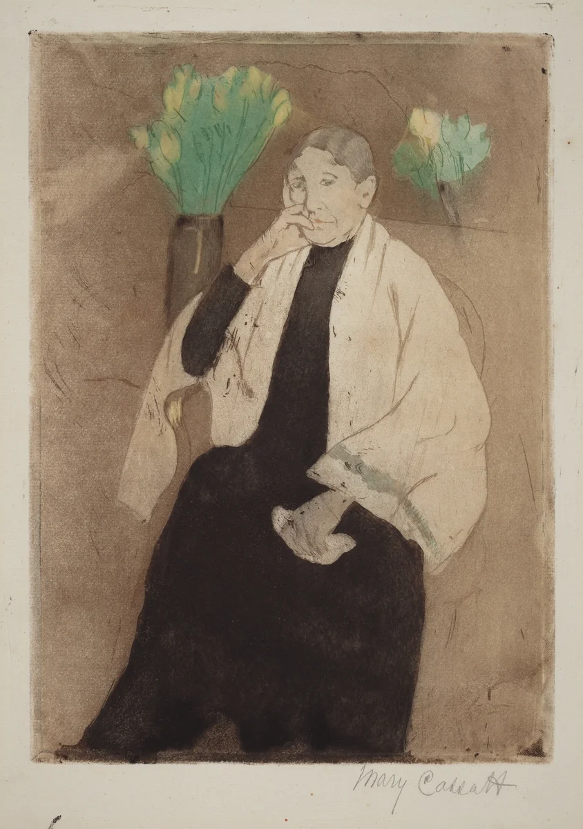 A Portrait of the Artist's Mother by Mary Cassatt, print, 1884-1894