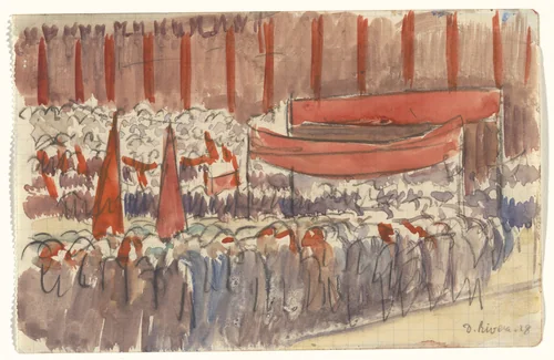 May Day, Moscow by Diego Rivera, drawing, 1928