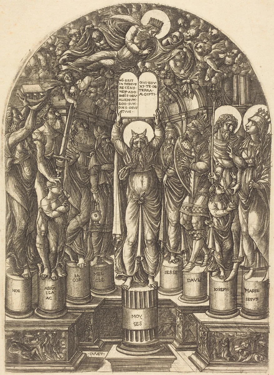 Moses Surrounded by the Patriarchs by Jean Duvet, print, 1555