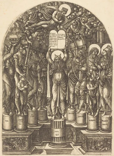 Moses Surrounded by the Patriarchs by Jean Duvet, print, 1555