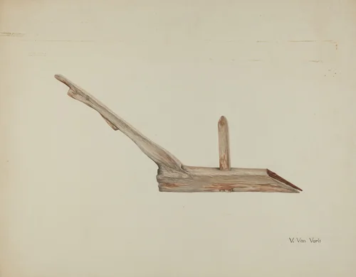 Wooden Plow by Vera Van Voris, index of american design, 1938