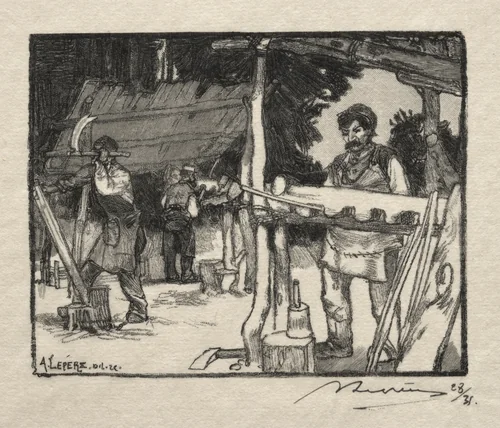 Le Fabricant de lattes by Auguste Louis Lepère, print, 1889