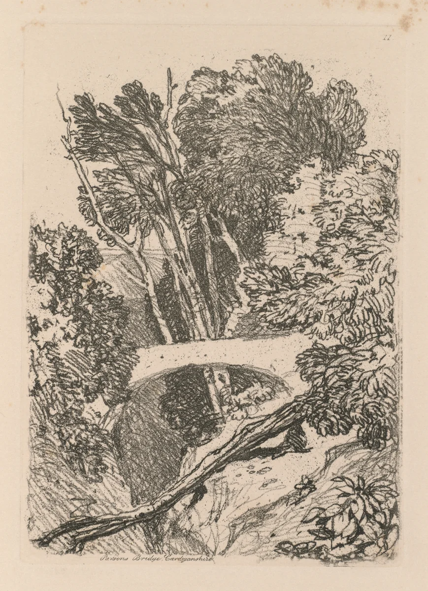 Liber Studiorum: Plate 11: Parson's Bridge, Cardingshire by John Sell Cotman, book, 1838