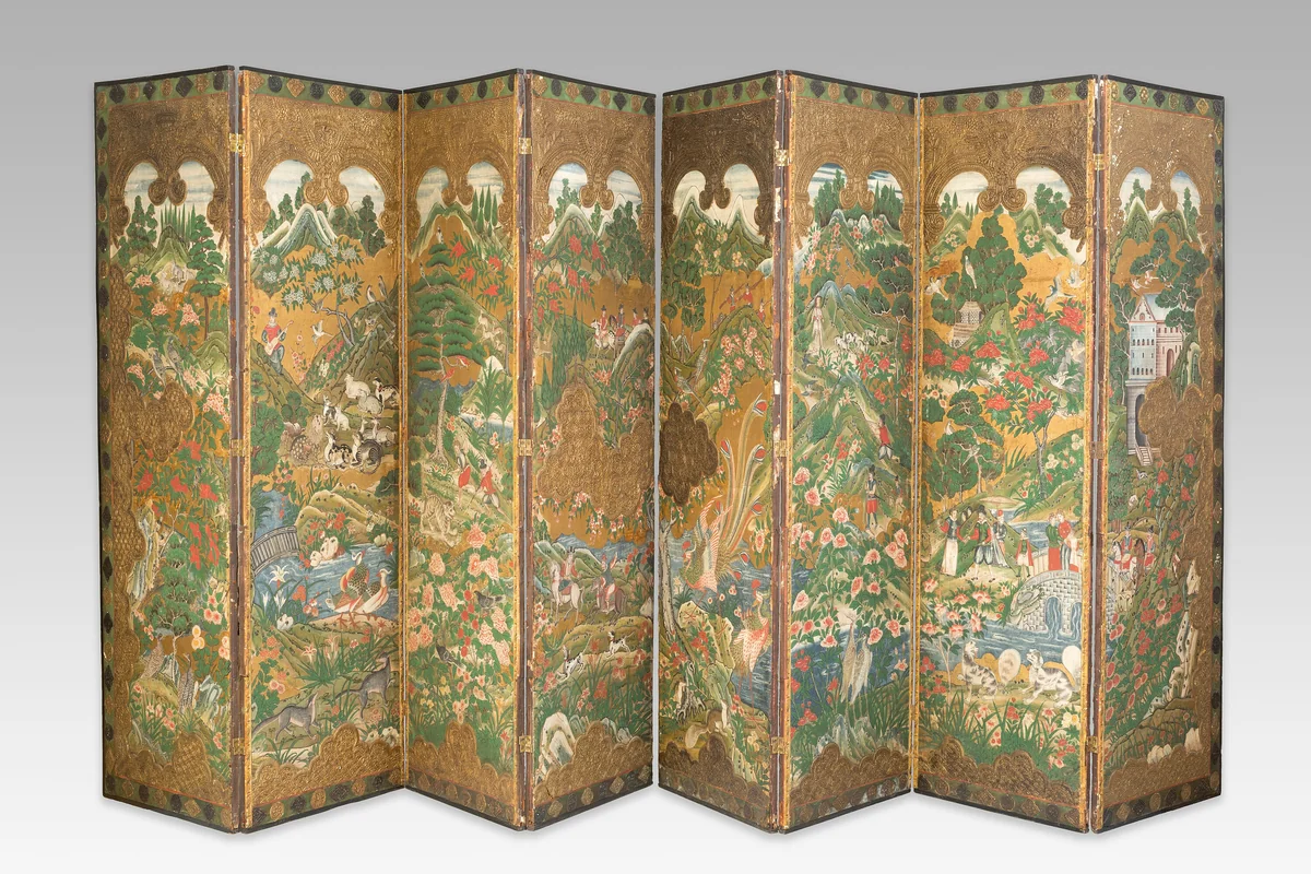 Folding Screen (Biombo) by Sino-Portuguese, other, 1600-1699