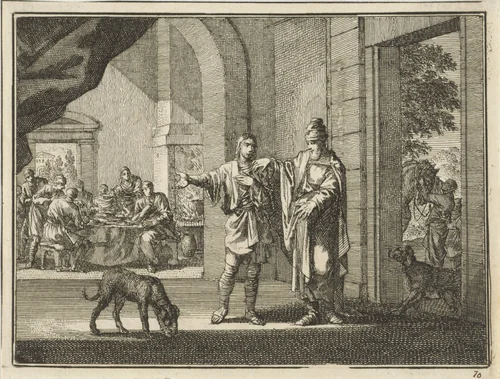Gelijkenis van de getrouwe huisbezorger by Jan Luyken, print, 1712