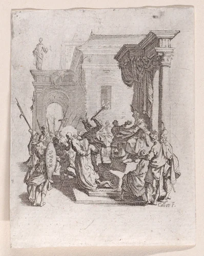 La Condamnation a Mort (Jesus Sentenced to Death), from "La Petite Passion" (The Little Passion) by Jacques Callot, print, 1624-1625