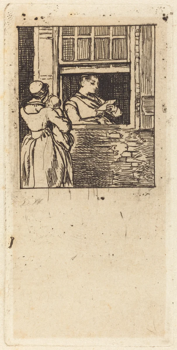 Woman at a Window, Reading a Letter by Sir David Wilkie, print, 1813