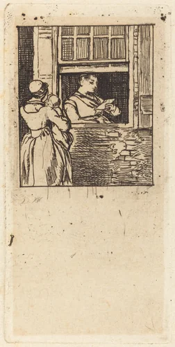 Woman at a Window, Reading a Letter by Sir David Wilkie, print, 1813
