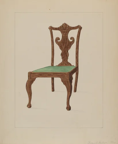 Walnut Chair by Frederick Jackson, index of american design, 1935-1942