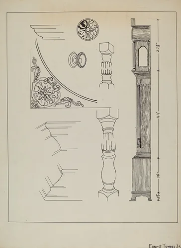 Clock by Ernest A. Towers, Jr., index of american design, 1936