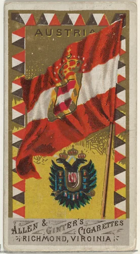 Austria, from Flags of All Nations, Series 1 (N9) for Allen & Ginter Cigarettes Brands by Allen & Ginter, print, 1887