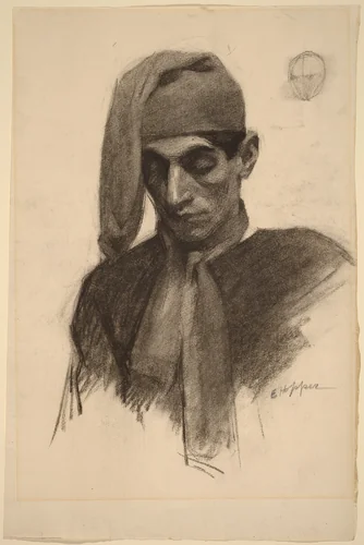 Jimmy Corsini by Edward Hopper, drawing, 1901