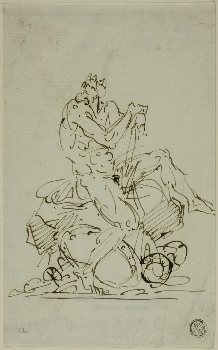 Neptune by Guido Reni, drawing, 1700-1799