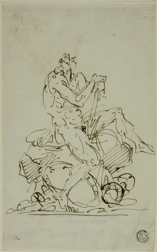 Neptune by Guido Reni, drawing, 1700-1799