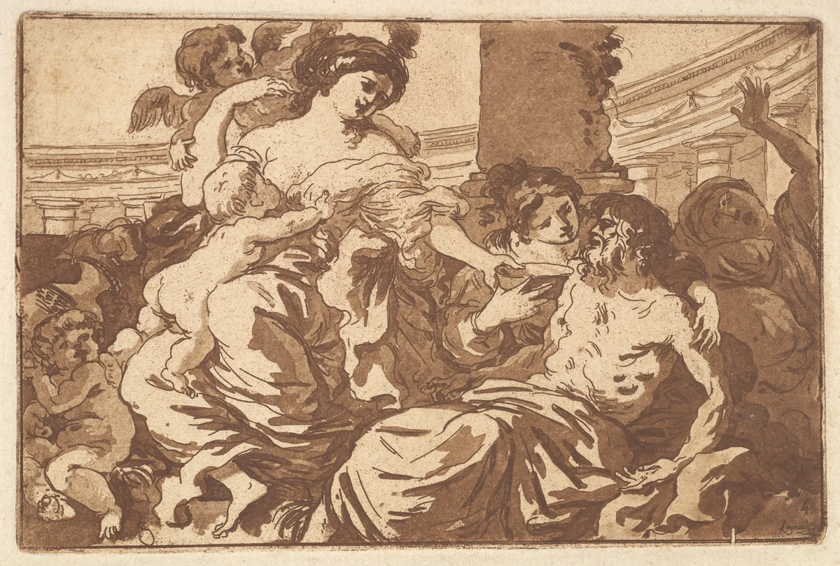 Anacreon, in an album contianing Recueil de Compositions par Lagrenée Le Jeune (Collection of Compositions by Lagrenée the Younger) by Jean Jacques Lagrenée, print, 1782-1821