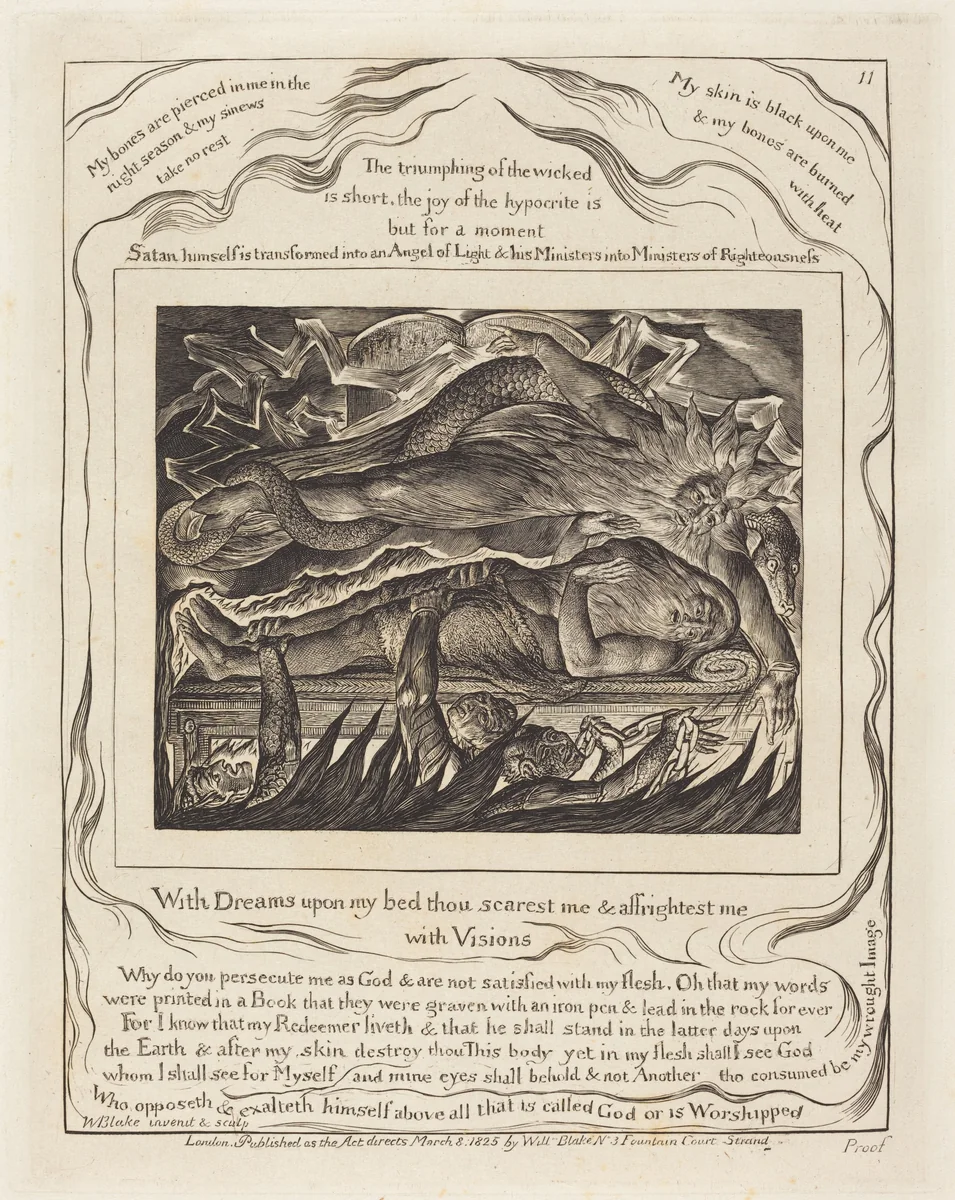 Job's Evil Dreams by William Blake, print, 1825