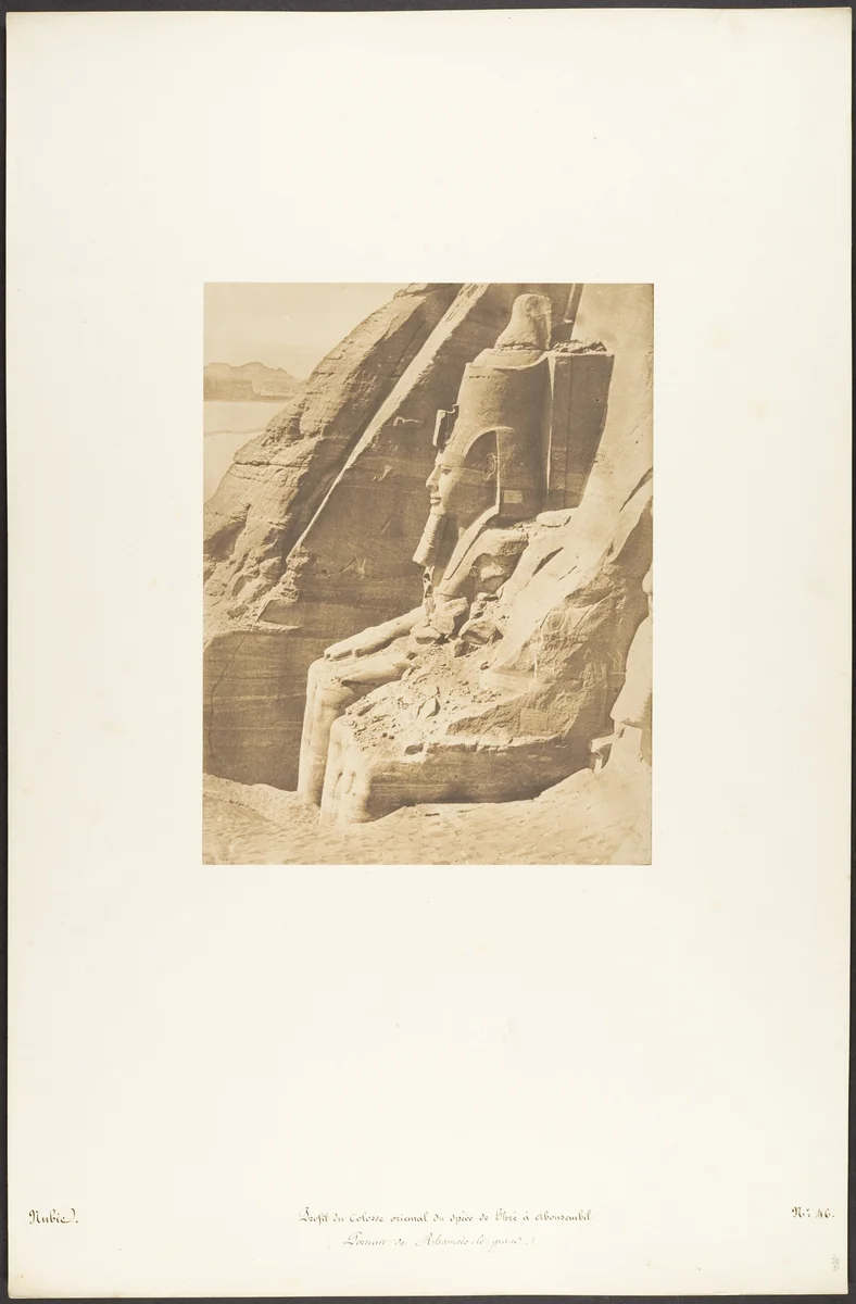 Profil du Colosse oriental du Spéos de Phré, à Abousembil (Portrait de Rhamsès-le-grand) by Maxime Du Camp, photograph, 1850