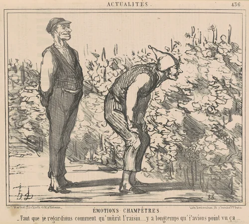 Faut que je egardions comment qu'murit l'raisin ... by Honoré Daumier, print, 1857