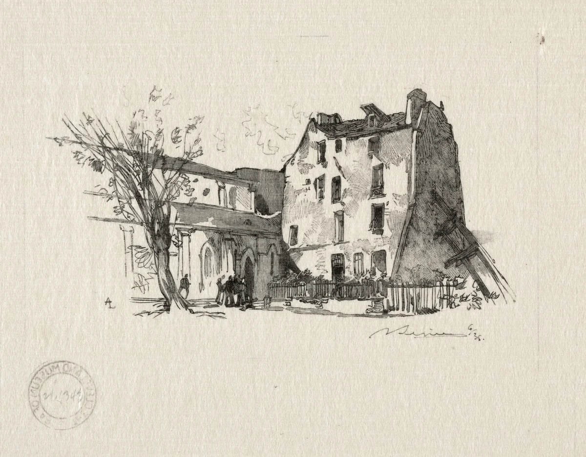 St. Julien le Pauvre: Le Presbytère by Auguste Louis Lepère, print, 1870-1918