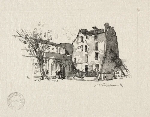 St. Julien le Pauvre: Le Presbytère by Auguste Louis Lepère, print, 1870-1918