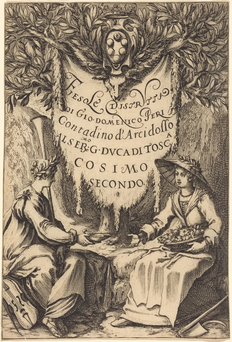 La belle jardinière by Jacques Callot, print, 1619