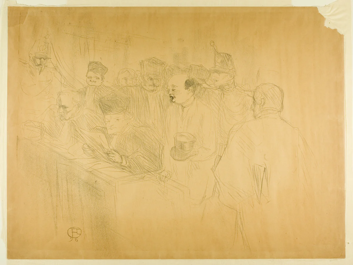 The Arton Trial (third plate) by Henri de Toulouse-Lautrec, print, 1896