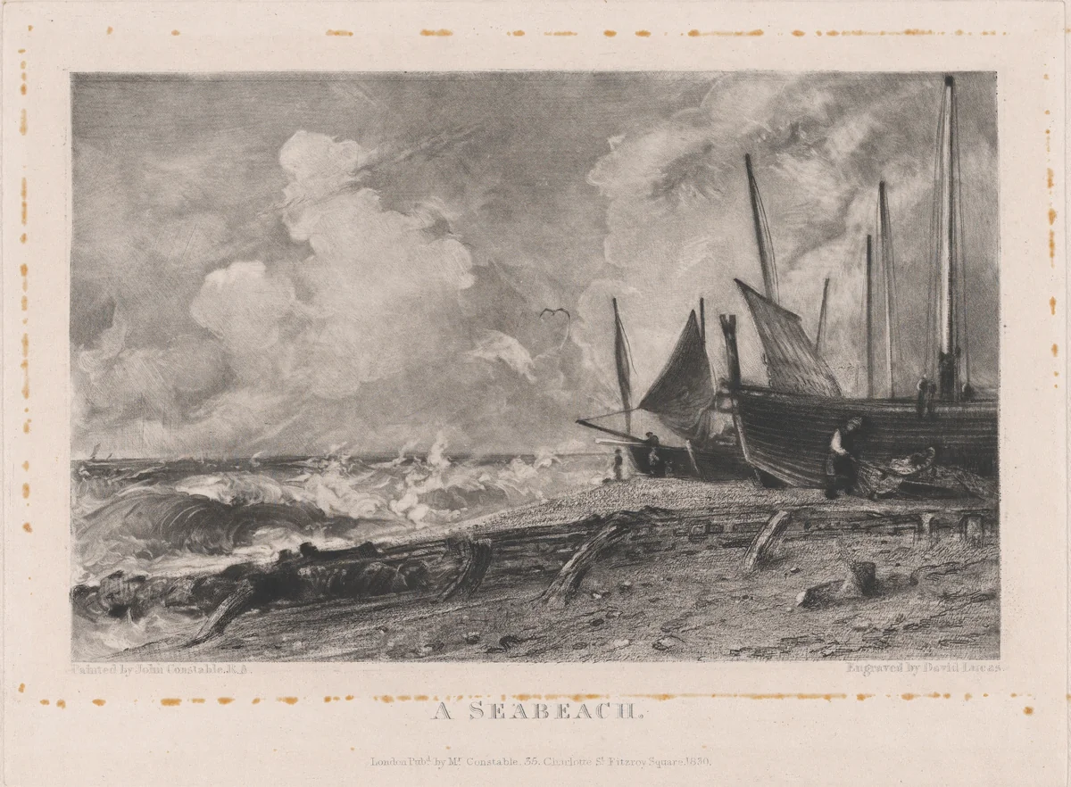 A Sea Beach by David Lucas, print, 1830