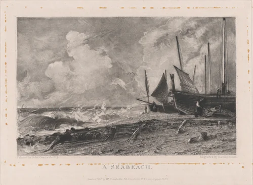 A Sea Beach by David Lucas, print, 1830