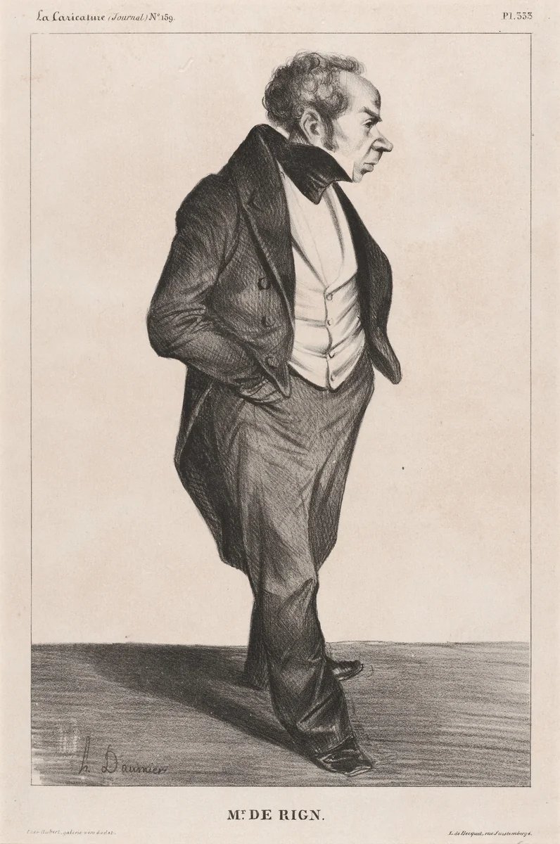 Amiral de Rigny by Honoré Daumier, print, 1833
