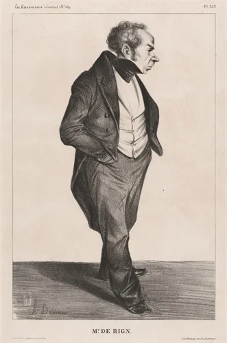 Amiral de Rigny by Honoré Daumier, print, 1833