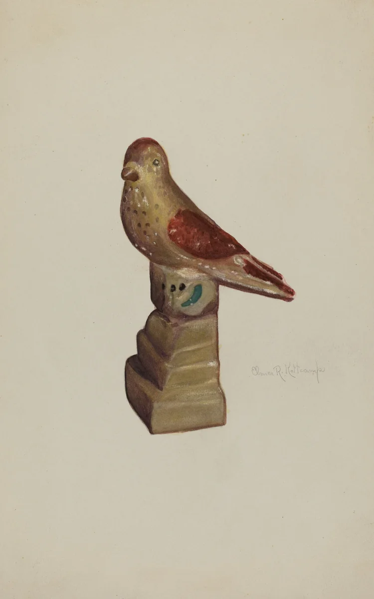 Chalkware Bird by Elmer R. Kottcamp, index of american design, 1940