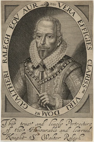 Sir Walter Raleigh by Anonymous Artist; Simon van de Passe, print, 1595-1647