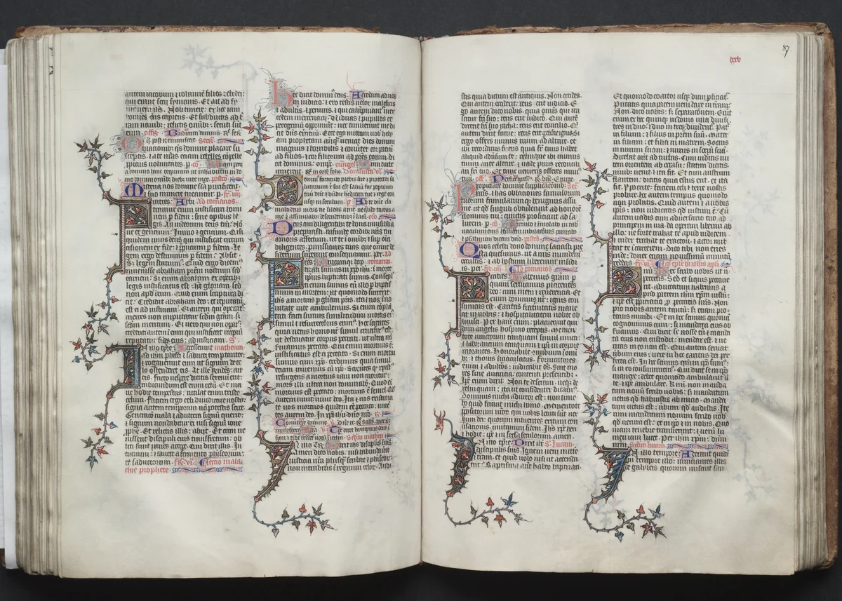 The Gotha Missal: Fol. 87r, Text by Master of the Boqueteaux, book, 1370-1380