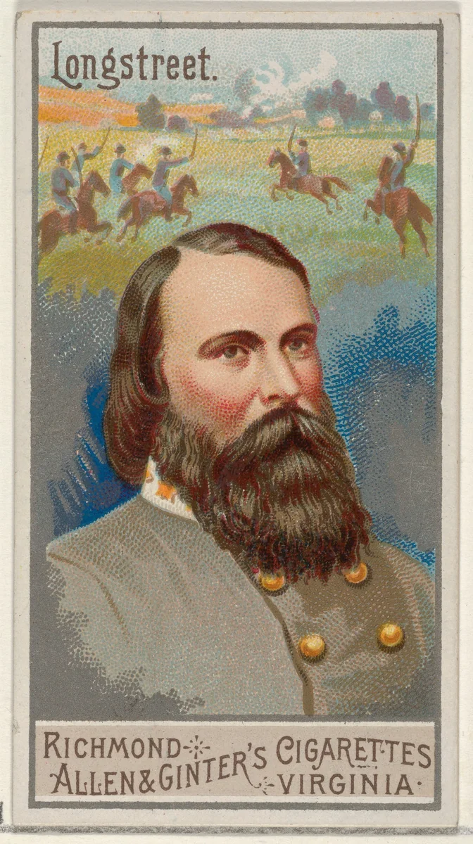 James Longstreet, from the Great Generals series (N15) for Allen & Ginter Cigarettes Brands by Allen & Ginter, print, 1888