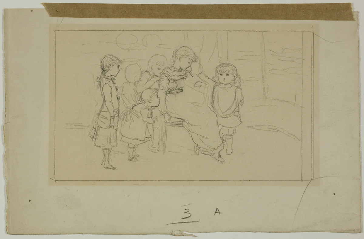 Group of Children by Kate Greenaway, drawing, 1866-1901